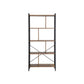 4 Tier Industrial Bookshelf Rustic Brown FredCo