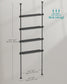 4-Tier Metal Over-the-Toilet Storage Shelf Ink Black FredCo
