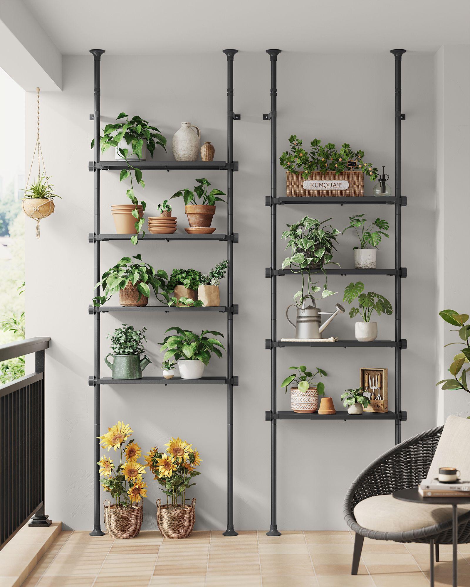 4-Tier Metal Over-the-Toilet Storage Shelf Ink Black FredCo