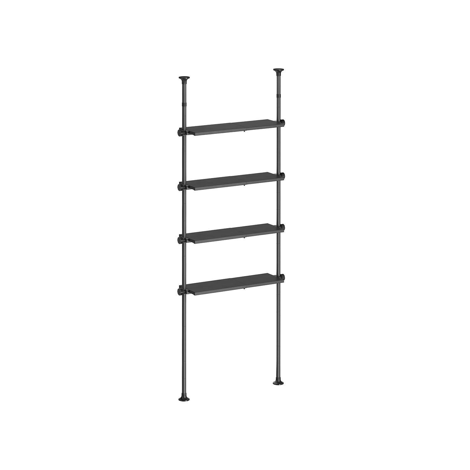 4-Tier Metal Over-the-Toilet Storage Shelf Ink Black FredCo