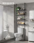 4-Tier Metal Over-the-Toilet Storage Shelf Ink Black FredCo