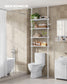 4-Tier Metal Over-the-Toilet Storage Shelf Pearl White FredCo