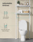 4-Tier Metal Over-the-Toilet Storage Shelf Pearl White FredCo