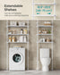 4-Tier Metal Over-the-Toilet Storage Shelf Pearl White FredCo