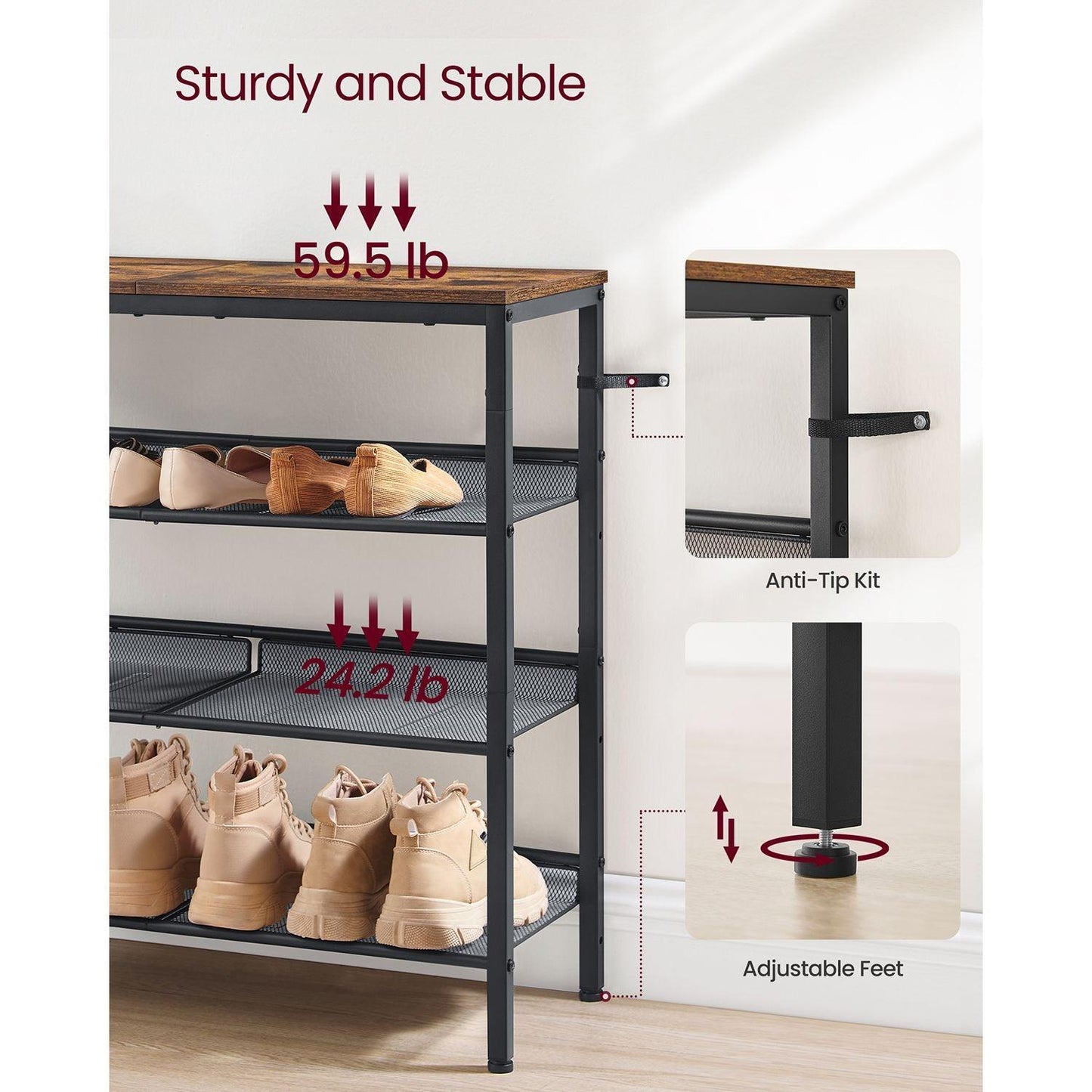 4-Tier Shoe Rack FredCo