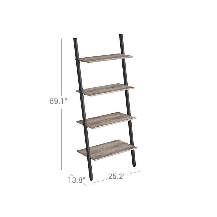 4 Tier Sloping Shelf, Greige, Black FredCo