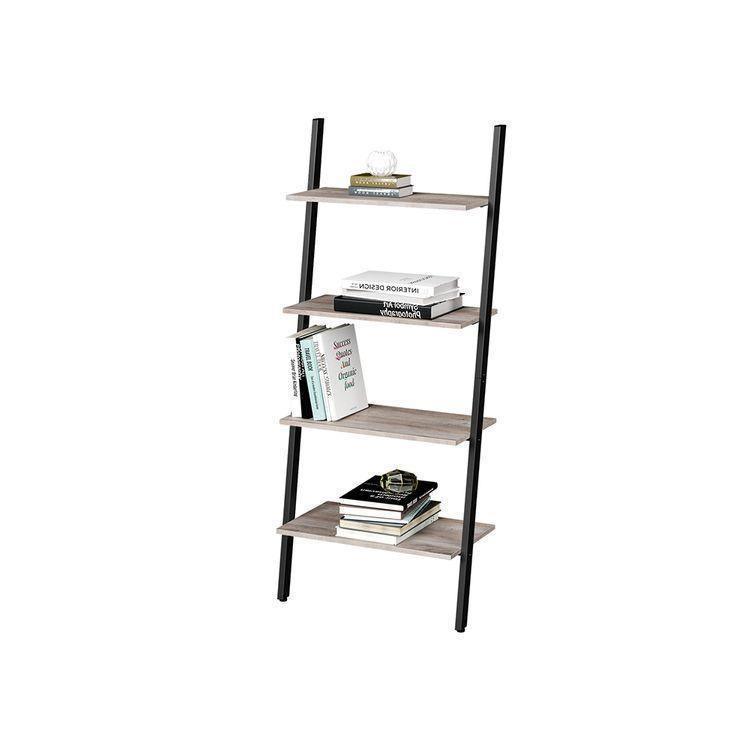 4 Tier Sloping Shelf, Greige, Black FredCo