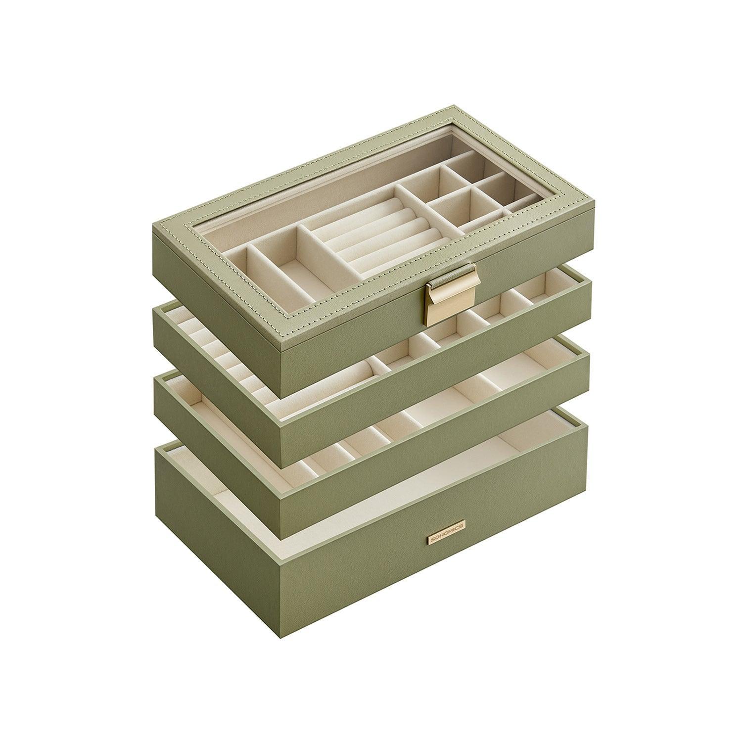 4-Tier Stackable Jewelry Trays Laurel Green FredCo