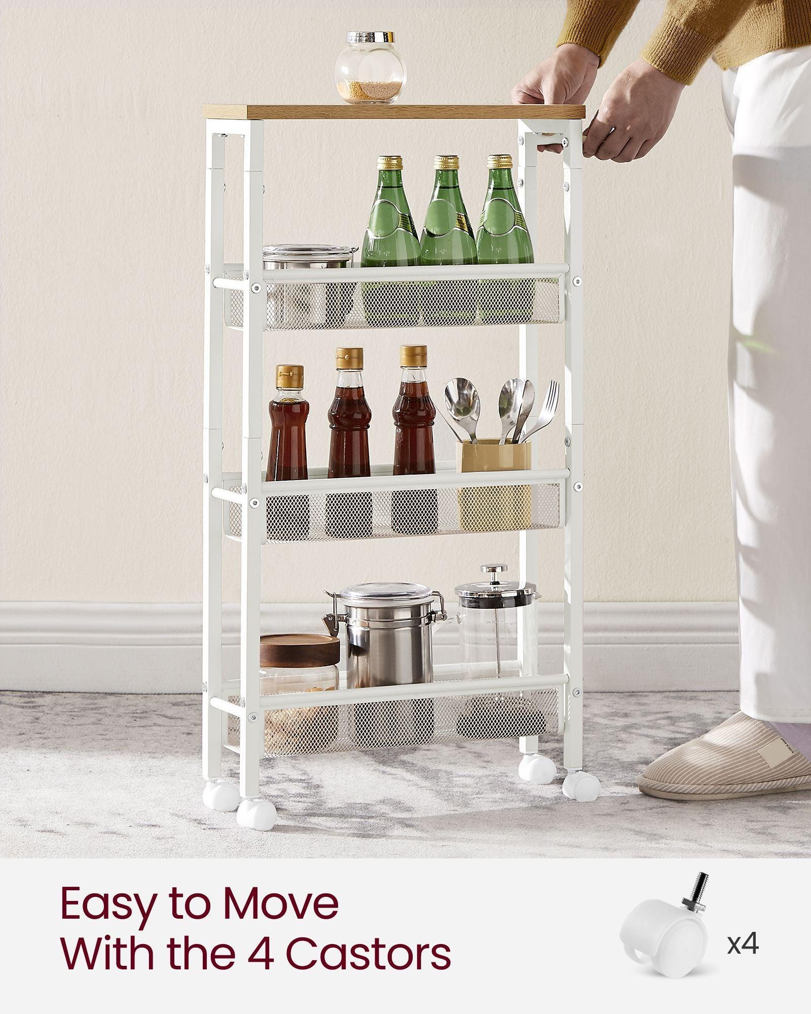 4-Tier Storage Cart 5.1" Deep FredCo