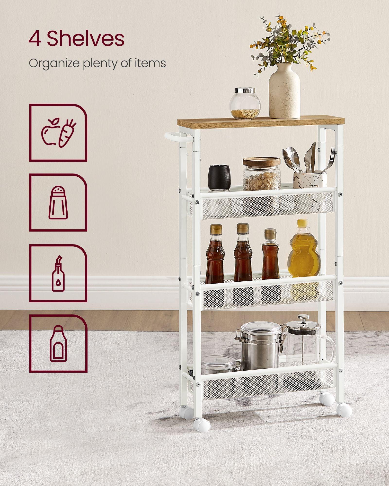 4-Tier Storage Cart 5.1" Deep FredCo
