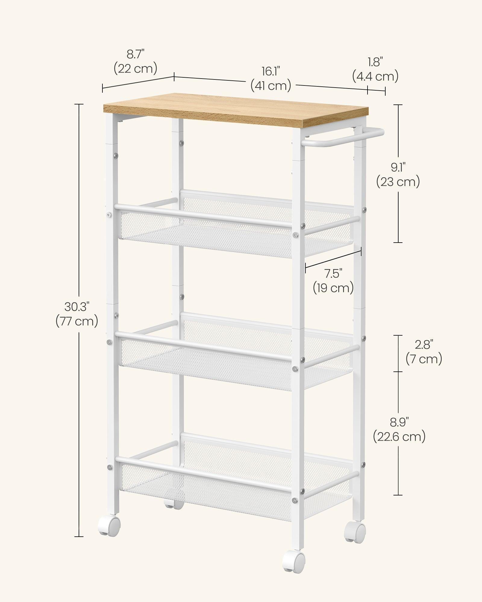 4-Tier Storage Cart 8.7'' Deep FredCo