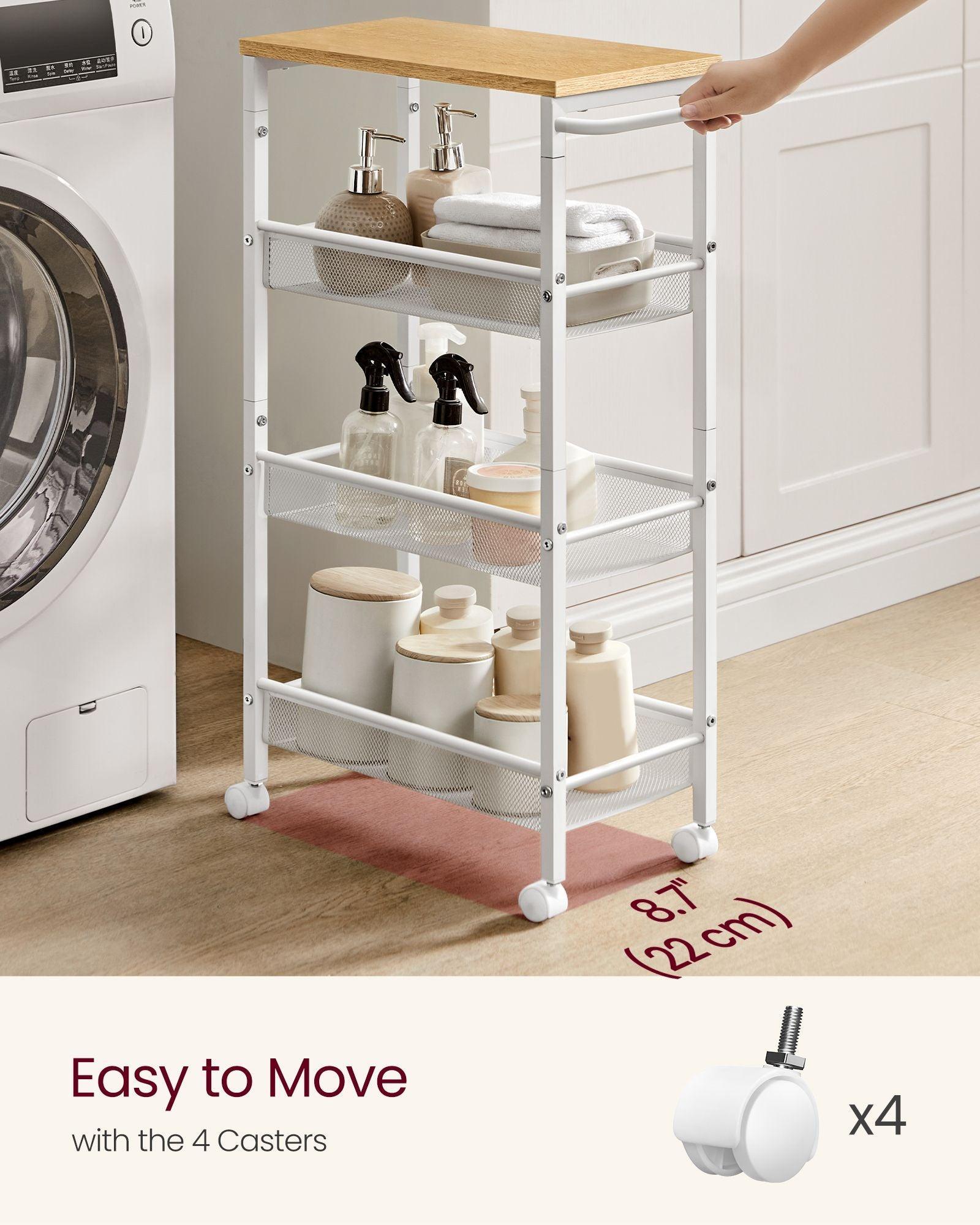 4-Tier Storage Cart 8.7'' Deep FredCo