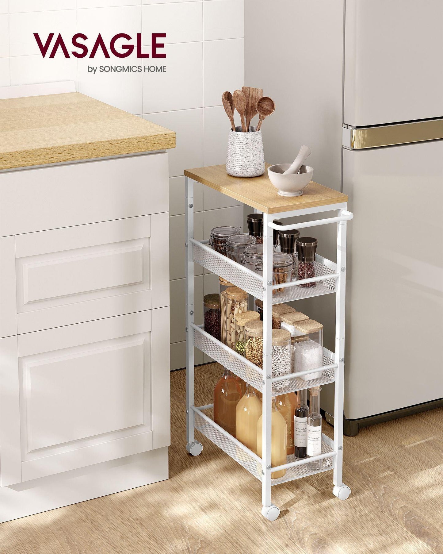 4-Tier Storage Cart 8.7'' Deep FredCo