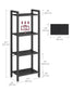 4-Tier Tall Bookshelf Ebony Black and Ink Black FredCo