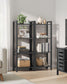 4-Tier Tall Bookshelf Ebony Black and Ink Black FredCo