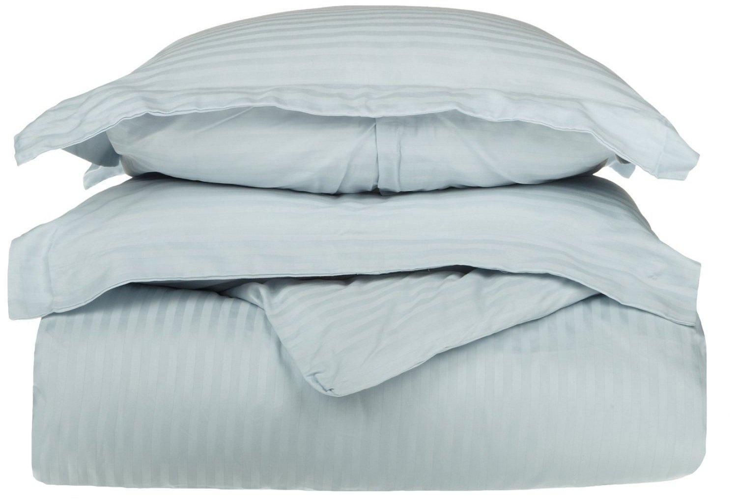 400-Thread Count 100% Egyptian Cotton Elegant Stripes Duvet Cover Set FredCo