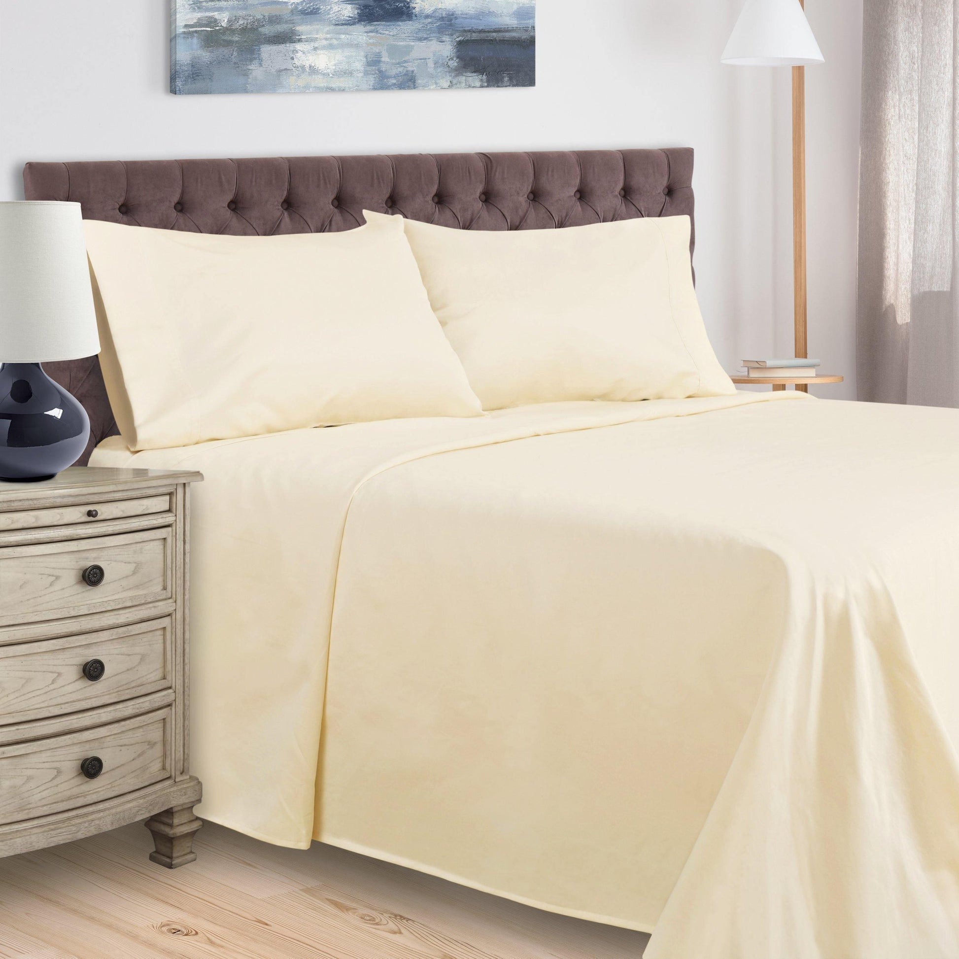 400-Thread Count 100% Egyptian Cotton Soft Deep Pocket Sheet Set FredCo