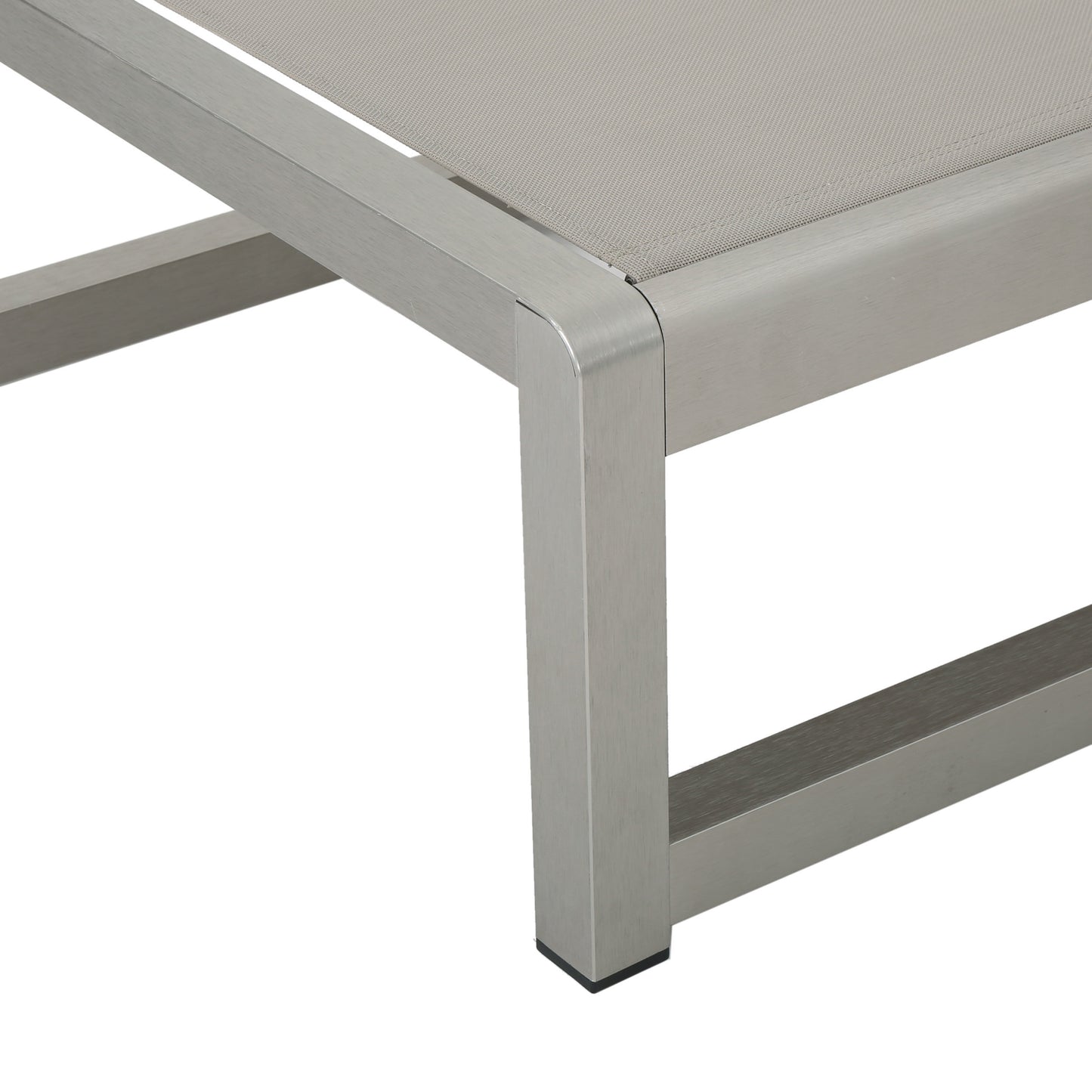 Outdoor Chaise Lounge Set of 2 with Adjustable Aluminum Frame and Textilene Mesh Seating in Grey FredCo