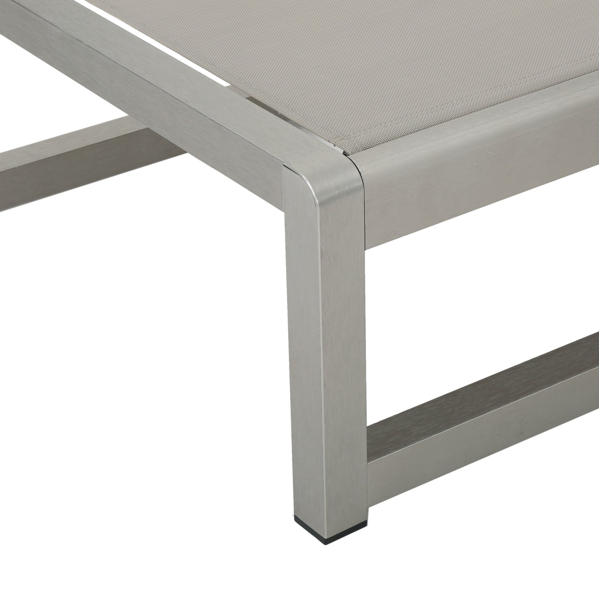 Outdoor Chaise Lounge Set of 2 with Adjustable Aluminum Frame and Textilene Mesh Seating in Grey FredCo