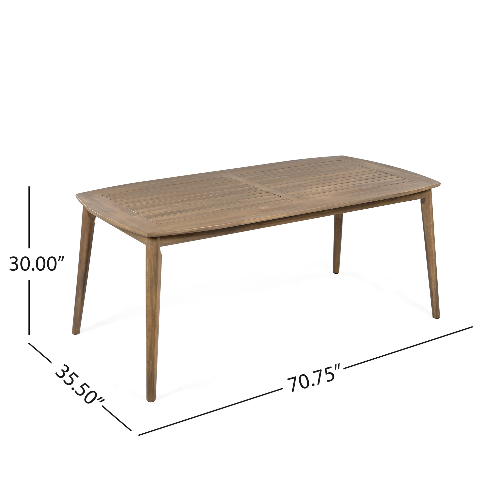 7-Piece Acacia Wood Outdoor Dining Set - 70.75' Table & 6 Chairs with Removable Cushions for Patio Garden FredCo