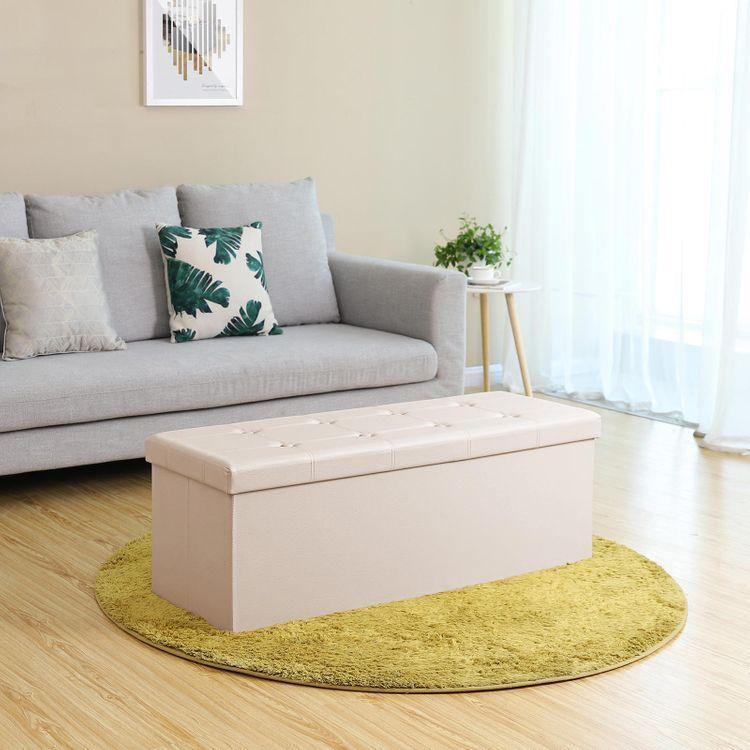 43" Faux Leather Ottoman FredCo