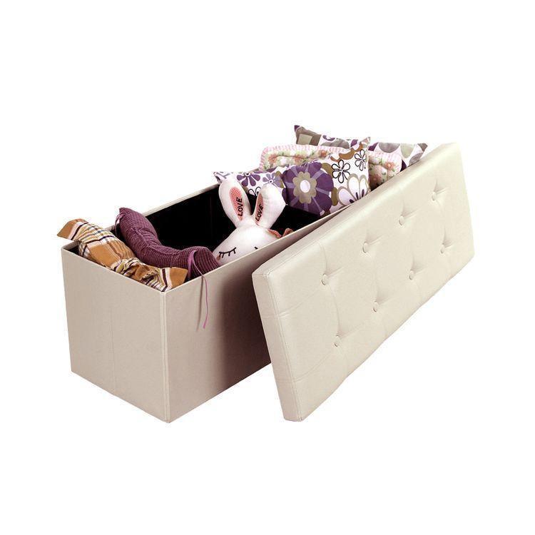 43" Faux Leather Ottoman FredCo