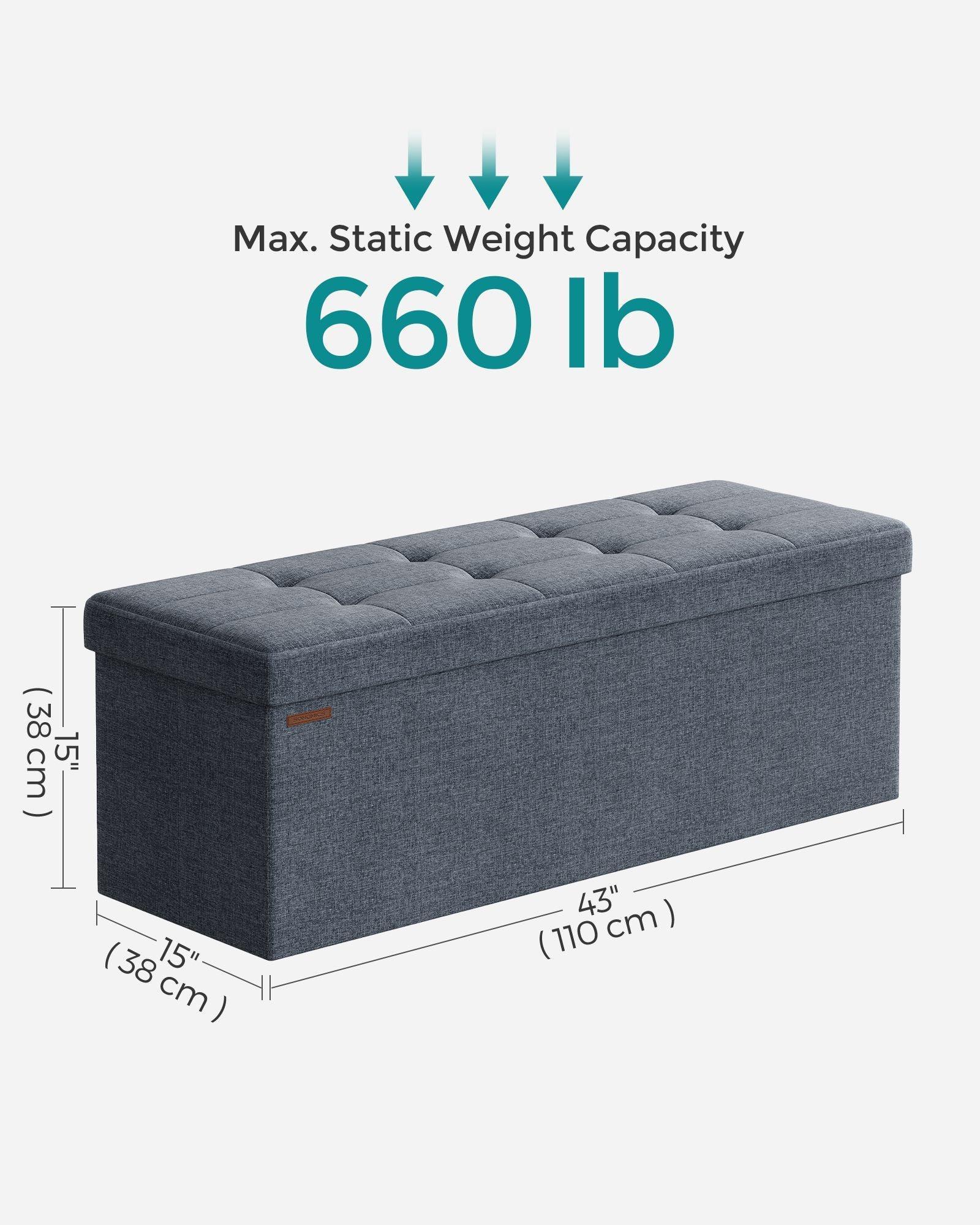 43'' Folding Storage Ottoman Bench FredCo