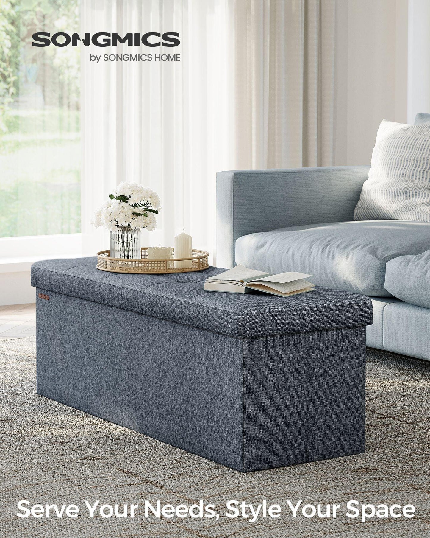 43'' Folding Storage Ottoman Bench FredCo