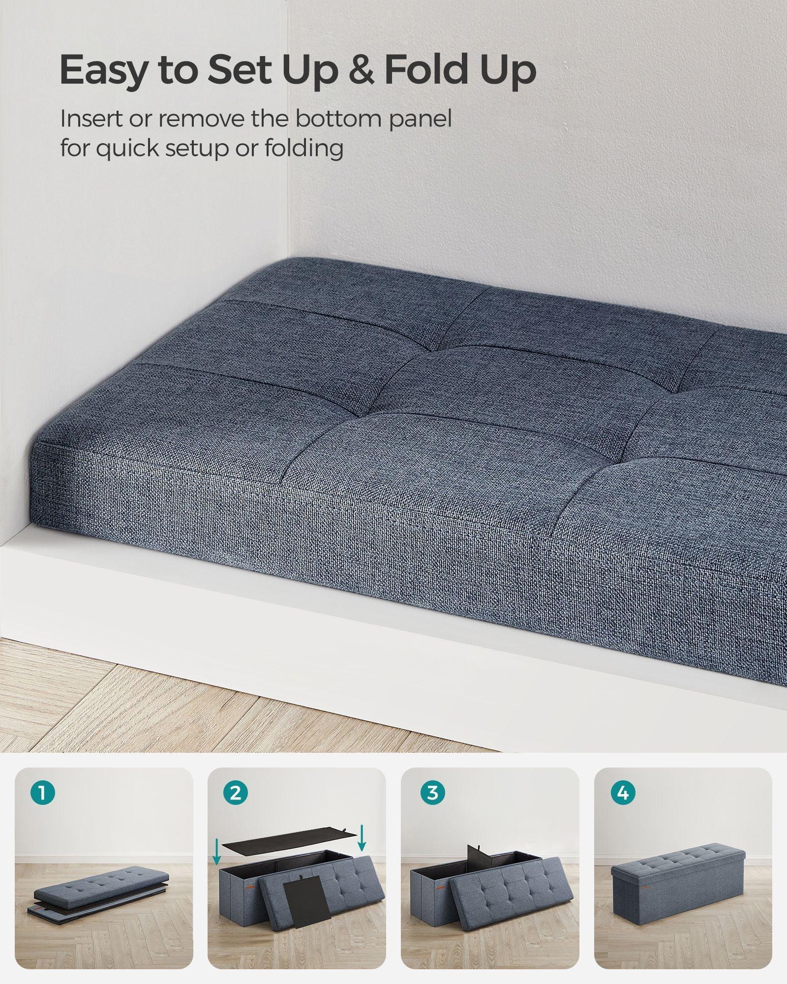 43'' Folding Storage Ottoman Bench FredCo