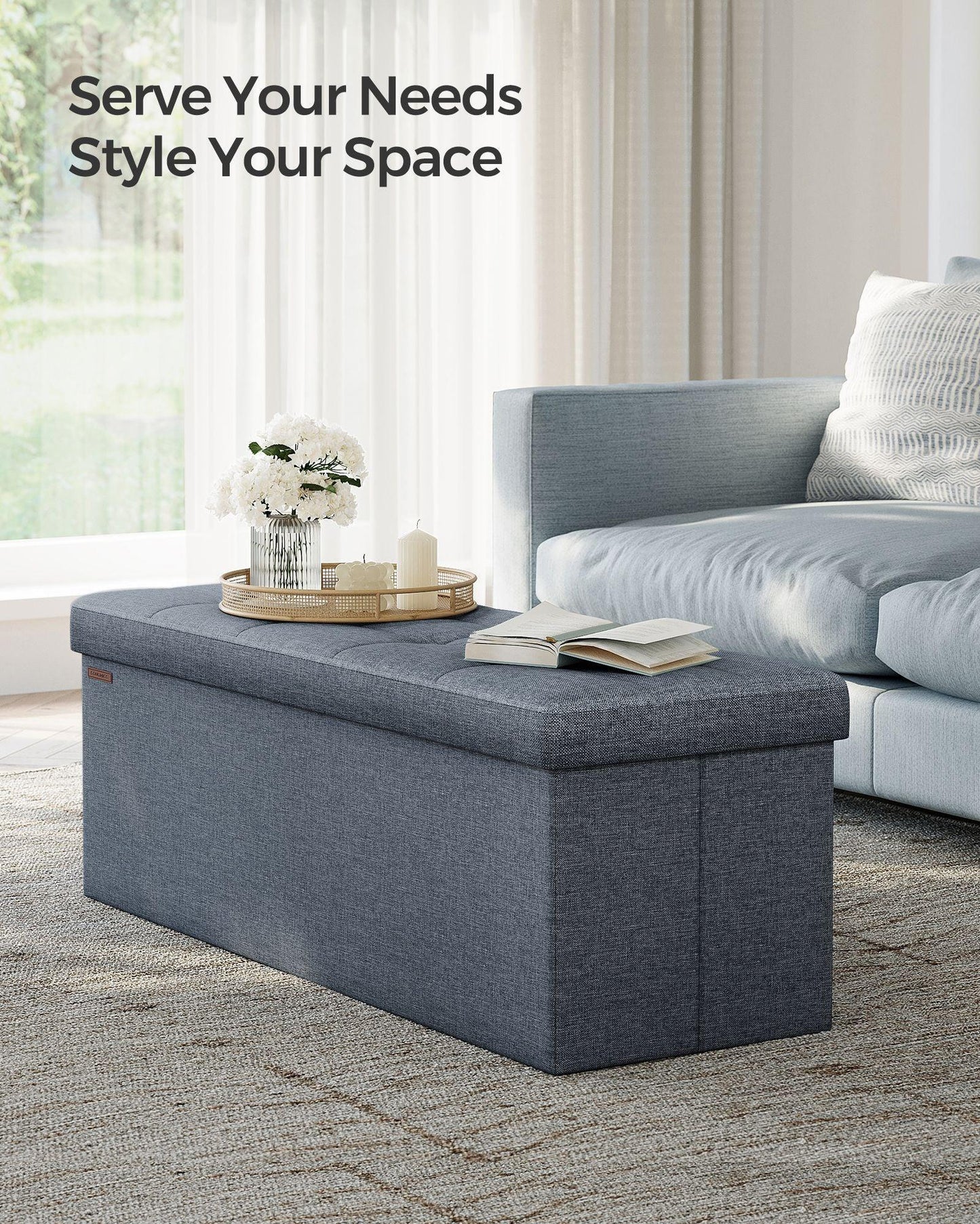 43'' Folding Storage Ottoman Bench FredCo