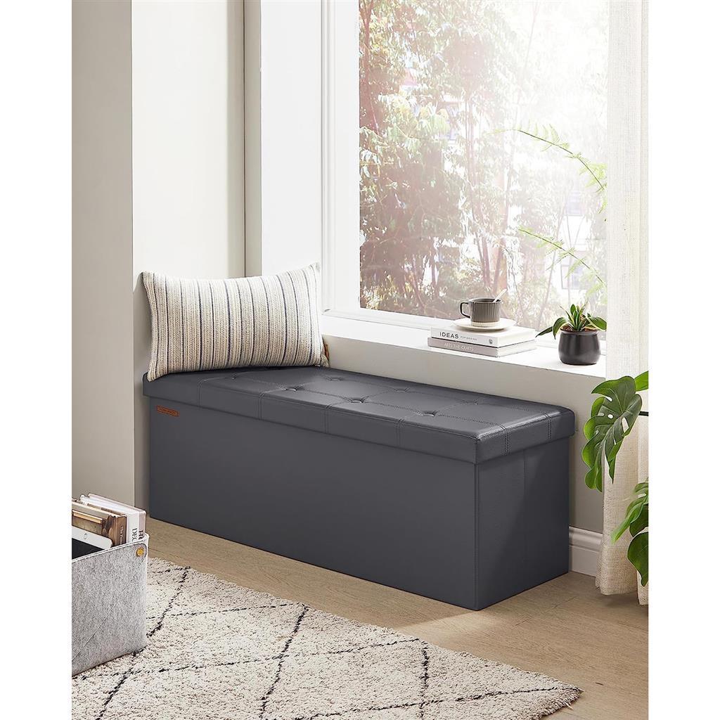 43 Inches Folding Storage Ottoman Bench FredCo