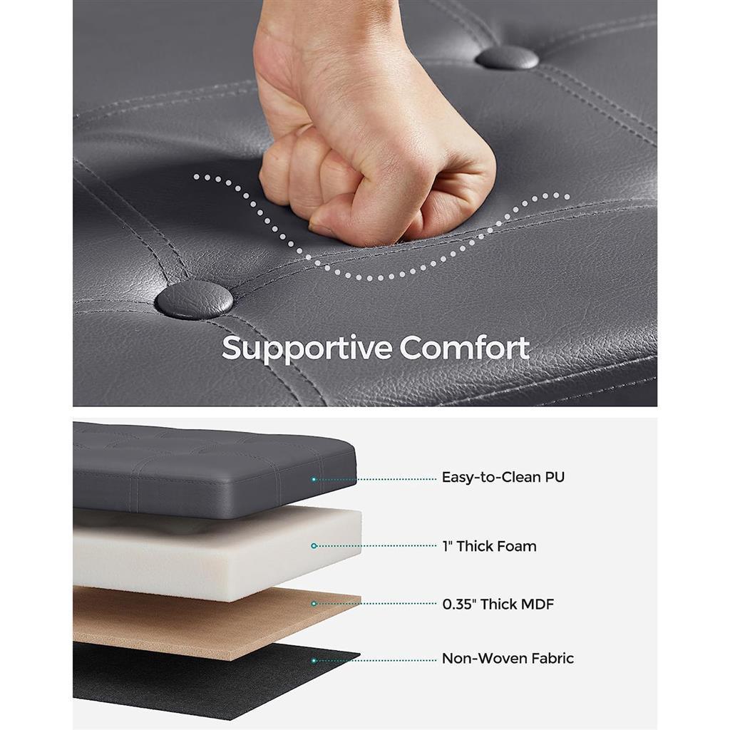 43 Inches Folding Storage Ottoman Bench FredCo