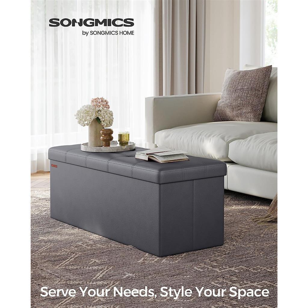 43 Inches Folding Storage Ottoman Bench FredCo