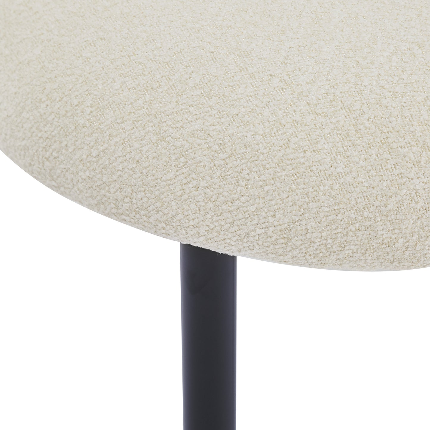 Dining Chair Set of 2, Modern Dining Room Chairs, Black Metal Frame, White Fabric FredCo