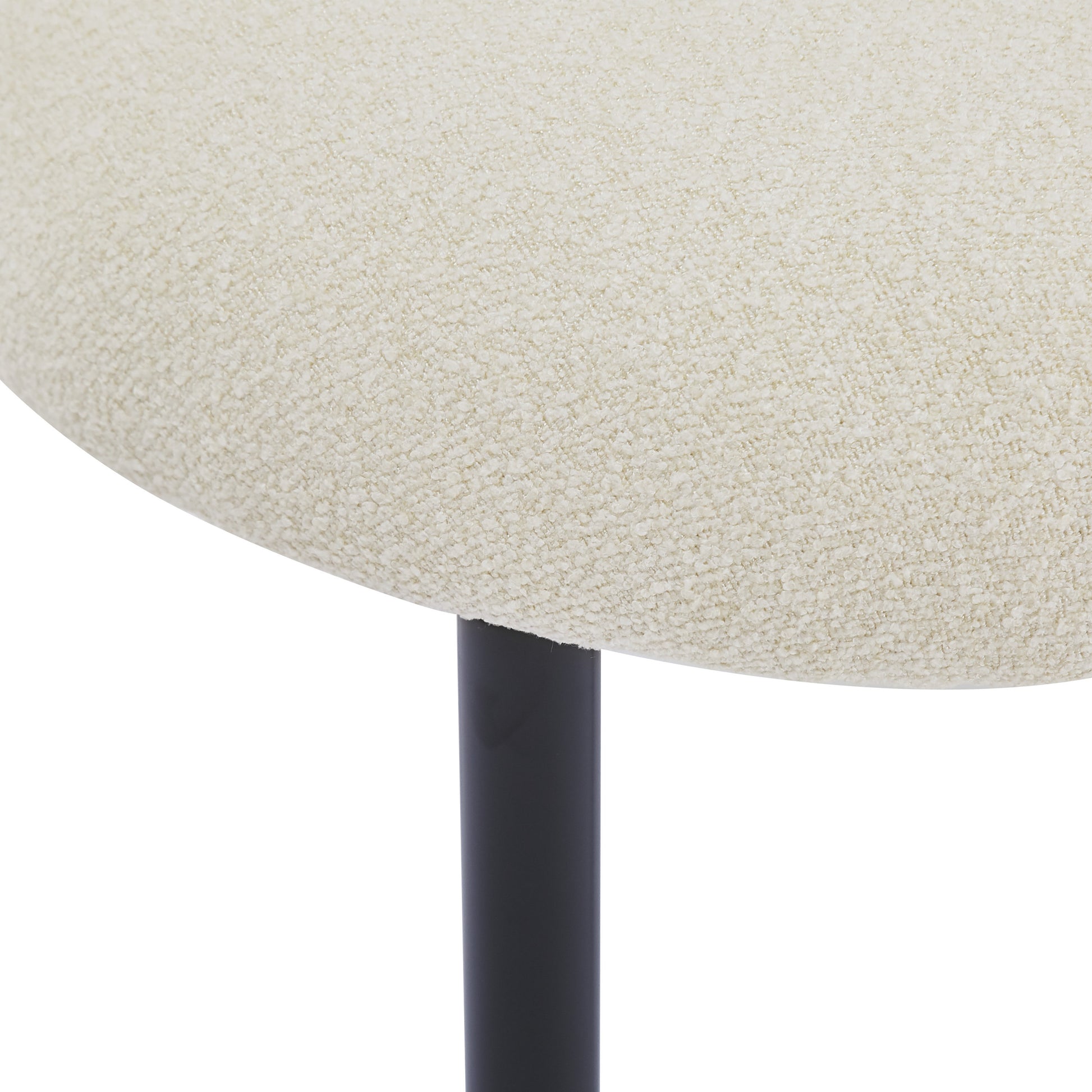 Dining Chair Set of 2, Modern Dining Room Chairs, Black Metal Frame, White Fabric FredCo