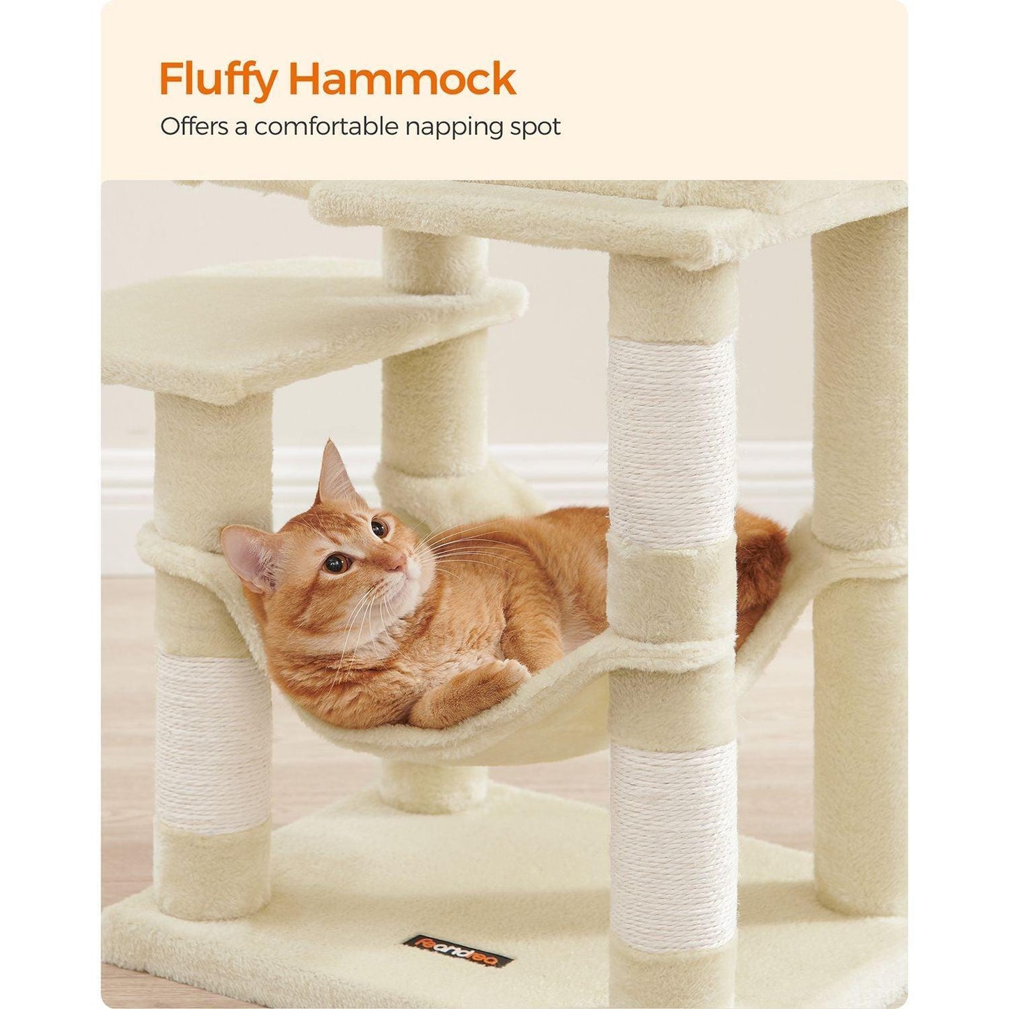 44.1-Inch Cat Tree Beige FredCo