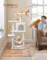44.1-Inch Cat Tree Cream White FredCo