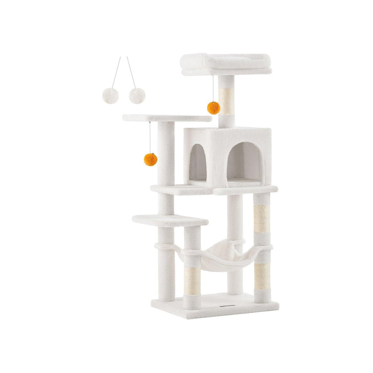 44.1-Inch Cat Tree Cream White FredCo