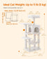 44.1-Inch Cat Tree Cream White FredCo