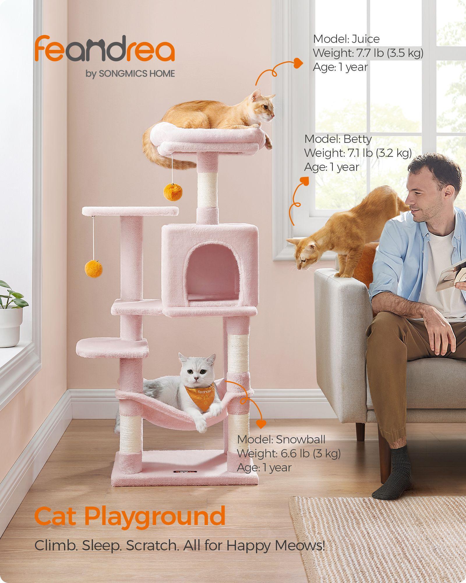 44.1-Inch Cat Tree Jelly Pink FredCo