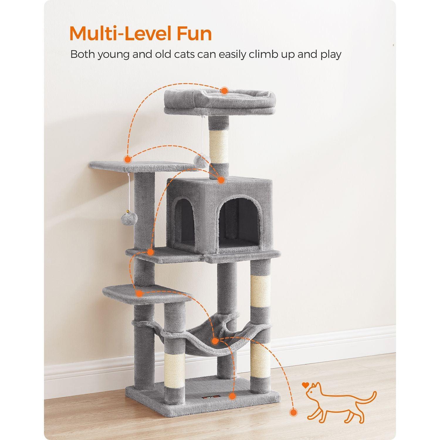 44.1-Inch Cat Tree Light Gray FredCo