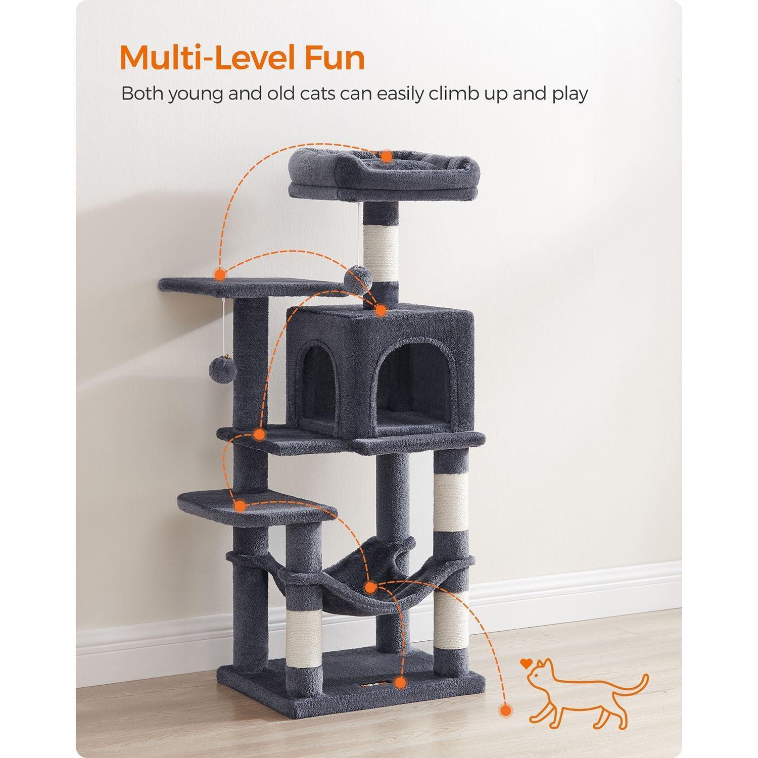 44.1-Inch Cat Tree Smoky Gray FredCo