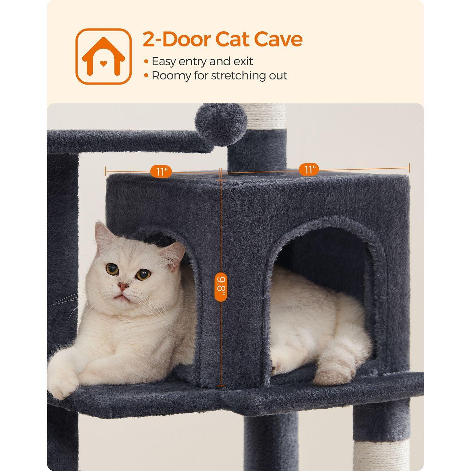 44.1-Inch Cat Tree Smoky Gray FredCo