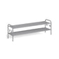 44.9" Wide 2-Tier Fabric Shoe Rack with 4 Hooks Dove Gray FredCo