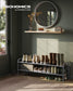 44.9" Wide 2-Tier Fabric Shoe Rack with 4 Hooks Dove Gray FredCo