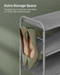 44.9" Wide 2-Tier Fabric Shoe Rack with 4 Hooks Dove Gray FredCo