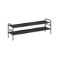 44.9" Wide 2-Tier Fabric Shoe Rack with 4 Hooks Ink Black FredCo