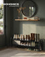 44.9" Wide 2-Tier Fabric Shoe Rack with 4 Hooks Ink Black FredCo
