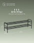 44.9" Wide 2-Tier Metal Shoe Rack with 4 Hooks Ink Black FredCo