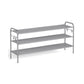44.9" Wide 3-Tier Fabric Shoe Rack with 4 Hooks Dove Gray FredCo